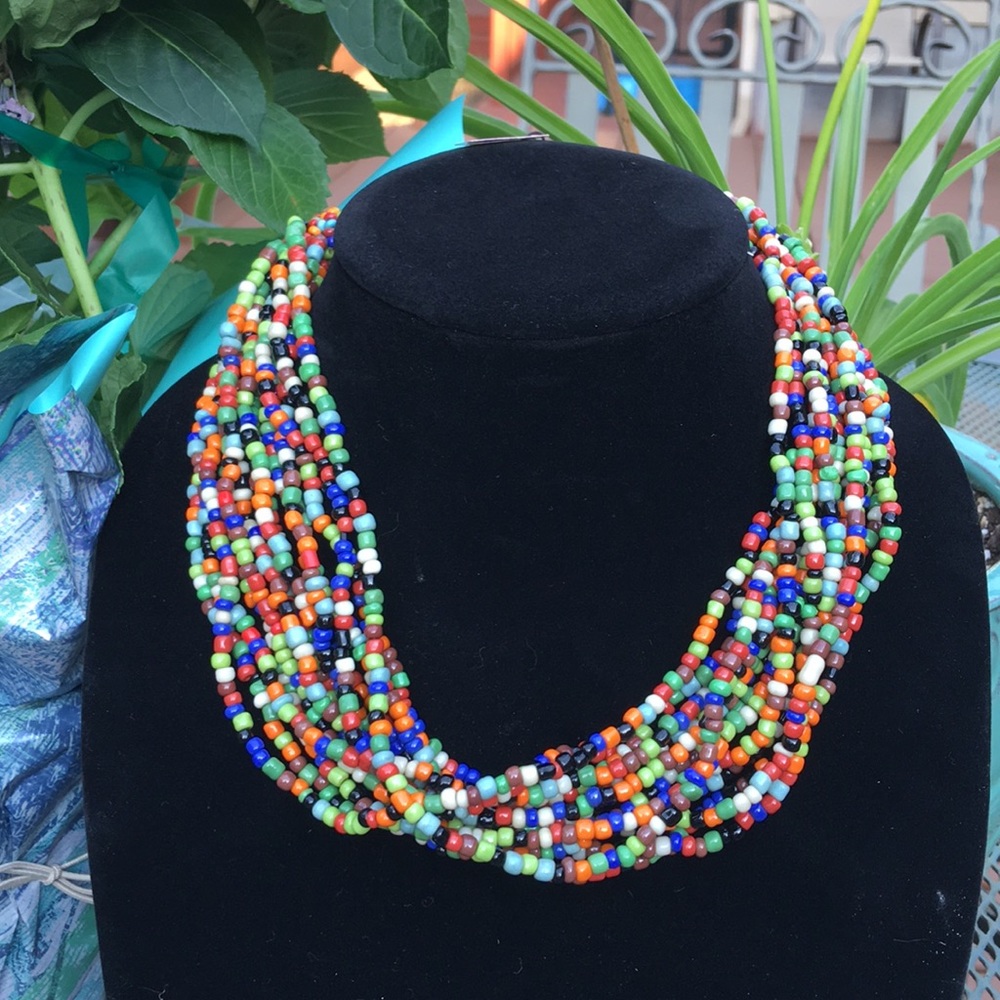 Multi strand beaded necklace new
